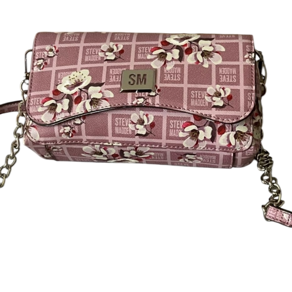 Steve Madden Pink Crossbody Bag with Floral Design